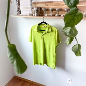 Lime green puma mens golf shirt Large